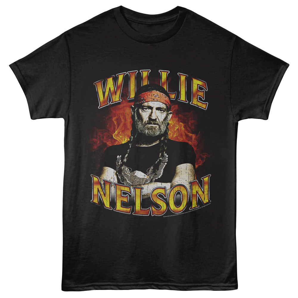 Willie Nelson and Flames T-Shirt t-shirt