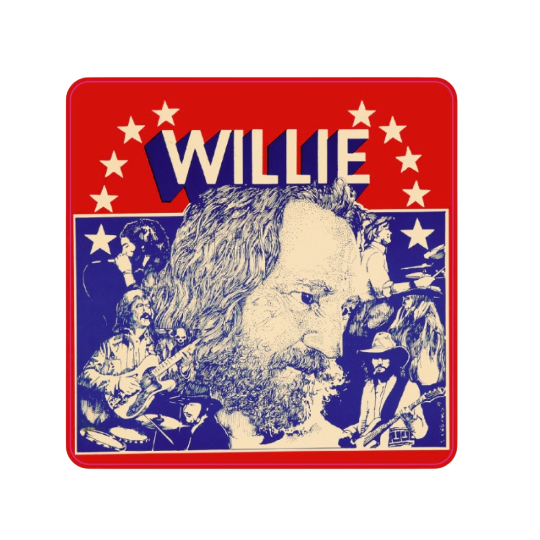 Willie Nelson Red, White, and Blue Collage Sticker