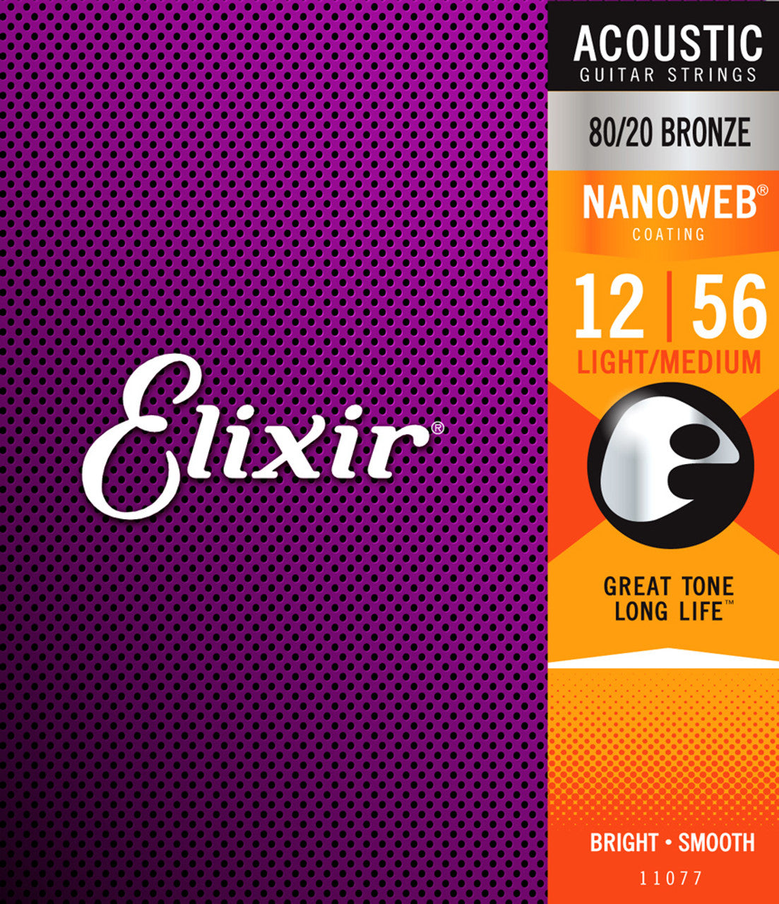 Elixir Acoustic 80/20 Bronze Nanoweb 12/56 Strings
