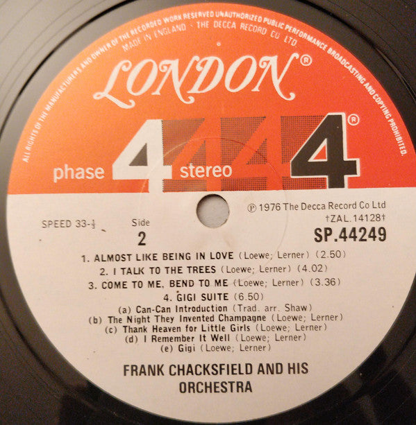 Frank Chacksfield : Frank Chacksfield Plays Lerner And Loewe (LP)