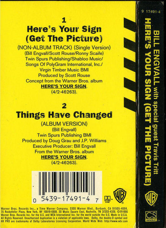 Bill Engvall With Special Guest Travis Tritt : Here's Your Sign (Get The Picture) (Cass, Single)