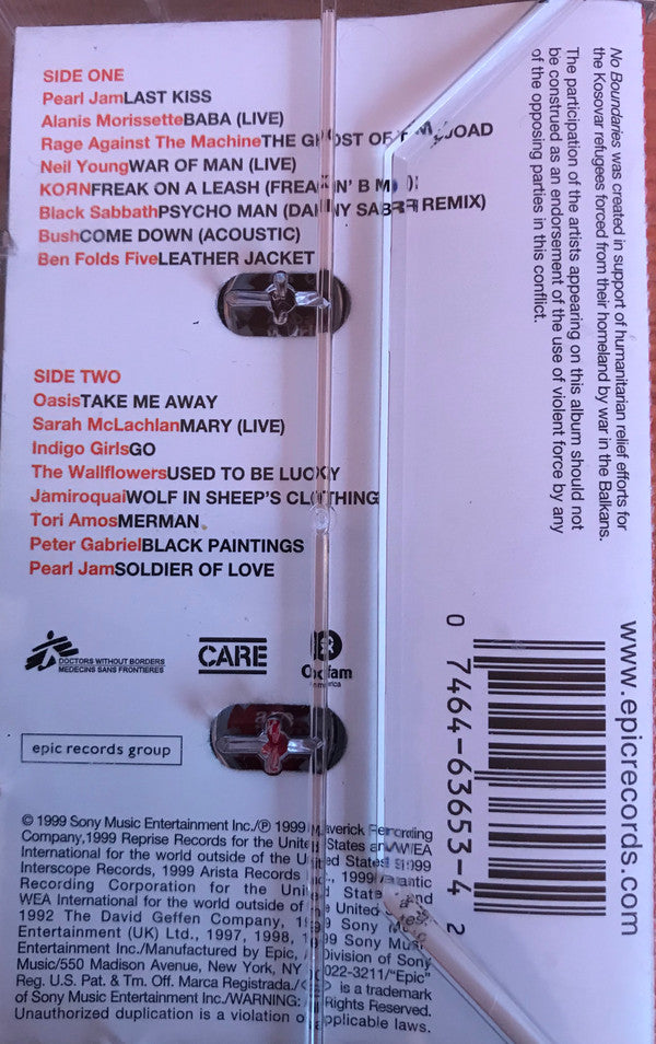 Various : No Boundaries - A Benefit For The Kosovar Refugees (Cass, Comp)