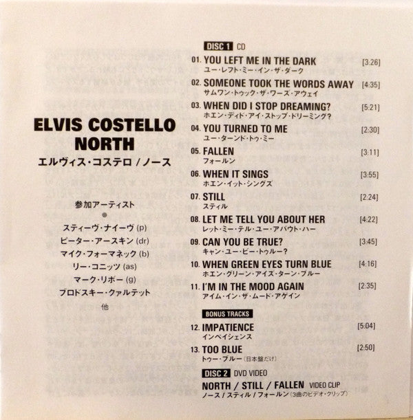 Elvis Costello : North (CD, Album + DVD-V, NTSC, Reg)
