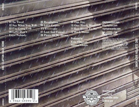 Eric Clapton : Back Home (CD, Album, Cin)