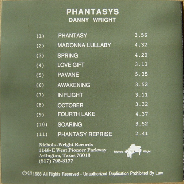 Danny Wright : Phantasys (CD, Album)