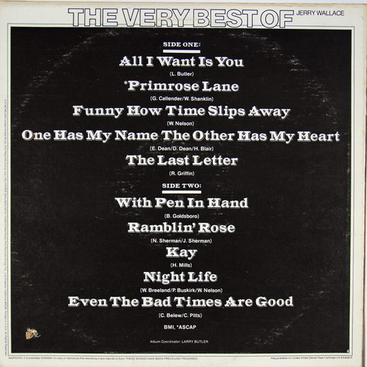 Jerry Wallace : The Very Best Of Jerry Wallace (LP, Comp, RE)