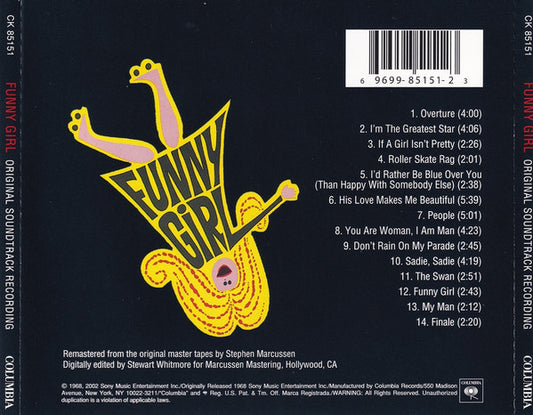 Barbra Streisand & Omar Sharif : Funny Girl (The Original Sound Track Recording) (CD, Album, RE, RM, RP)