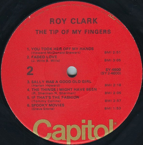 Roy Clark : The Tip Of My Fingers (LP, Album, RE, Jac)