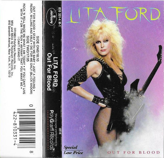 Lita Ford : Out For Blood (Cass, Album, RE, 18,)