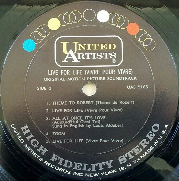 Francis Lai : Live For Life = Vivre Pour Vivre (Original Motion Picture Soundtrack) (LP)