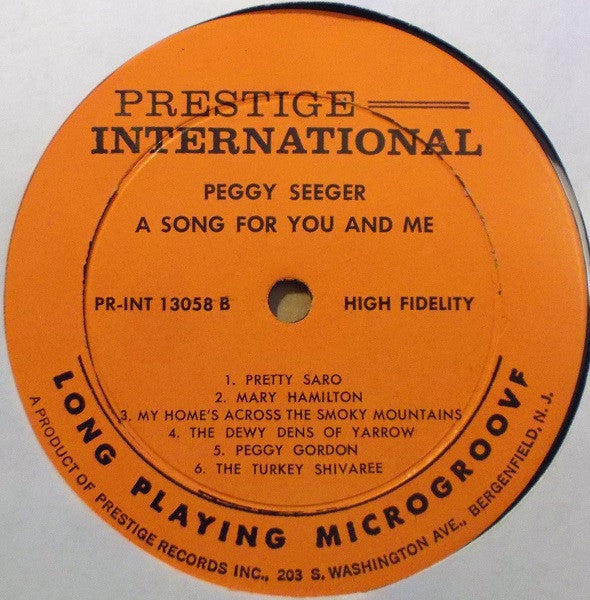 Peggy Seeger : A Song For You And Me (LP)