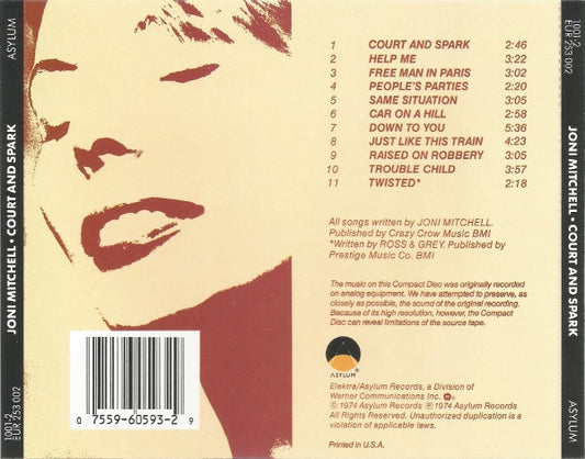 Joni Mitchell : Court And Spark (CD, Album, RE)