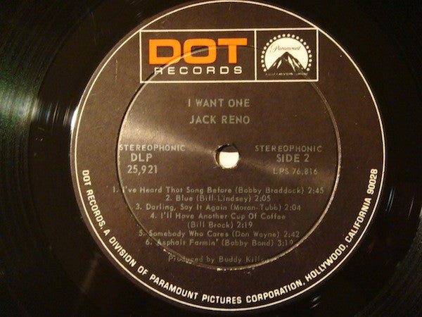 Jack Reno : I Want One (LP)