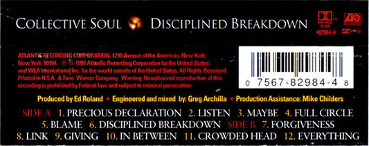 Collective Soul : Disciplined Breakdown (Cass, Album, SR,)