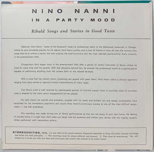 Nino Nanni : Nino Nanni In A Party Mood (LP, Album, Mono)