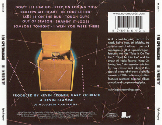 REO Speedwagon : Hi Infidelity (CD, Album, RE, RM)