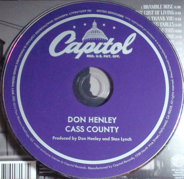 Don Henley : Cass County (CD, Album, Dlx, Dig)