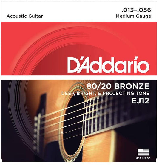 D’Addario 80/20 Bronze .013-.056 Medium Gauge Acoustic Guitar Strings
