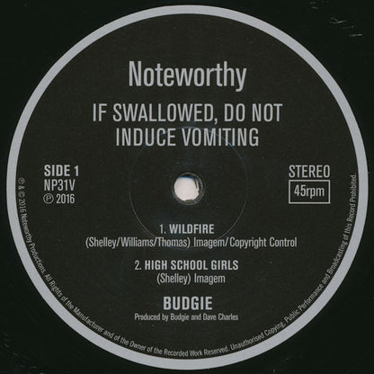 Budgie : If Swallowed, Do Not Induce Vomiting (12", EP, RE)