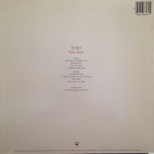 Toto : Turn Back (LP, Album, San)