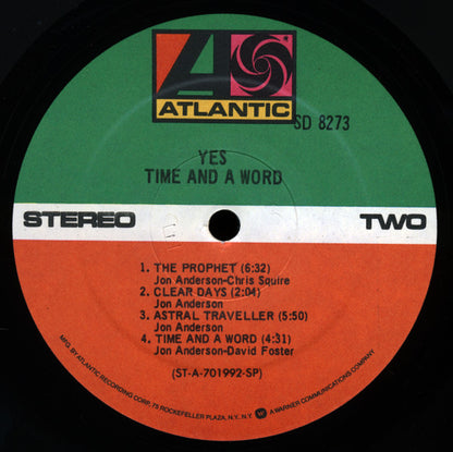 Yes : Time And A Word (LP, Album, RP, Spe)