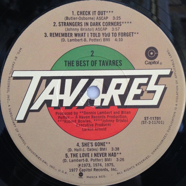 Tavares : The Best Of Tavares (LP, Comp, Los)
