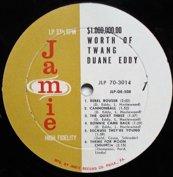 Duane Eddy His "Twangy" Guitar & The Rebels* : $1,000,000.00 Worth Of Twang (LP, Album, Mono, Pri)