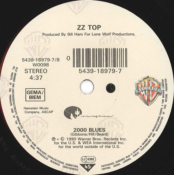 ZZ Top : Viva Las Vegas (7", Single)