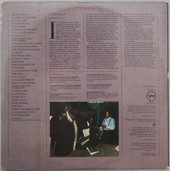 Ella Fitzgerald : The Cole Porter Songbook (2xLP, Album, RE, Gat)