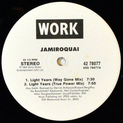 Jamiroquai : Light Years (12", Single)