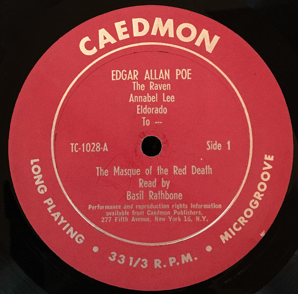 Basil Rathbone Reads Edgar Allan Poe : Basil Rathbone Reads Edgar Allan Poe (LP, RE)