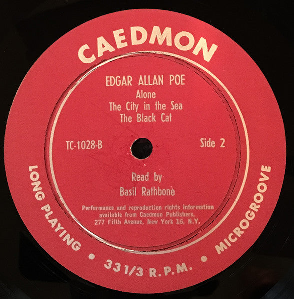 Basil Rathbone Reads Edgar Allan Poe : Basil Rathbone Reads Edgar Allan Poe (LP, RE)