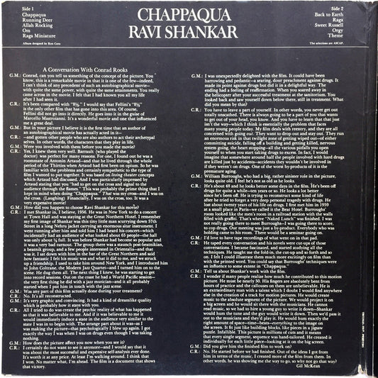 Ravi Shankar : Chappaqua (The Original Sound Track Recording) (LP, Album)