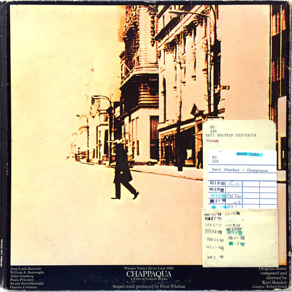 Ravi Shankar : Chappaqua (The Original Sound Track Recording) (LP, Album)