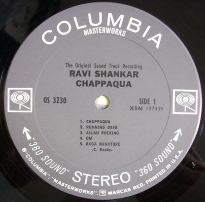 Ravi Shankar : Chappaqua (The Original Sound Track Recording) (LP, Album)