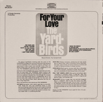 The Yardbirds : For Your Love (LP, Album, Pit)