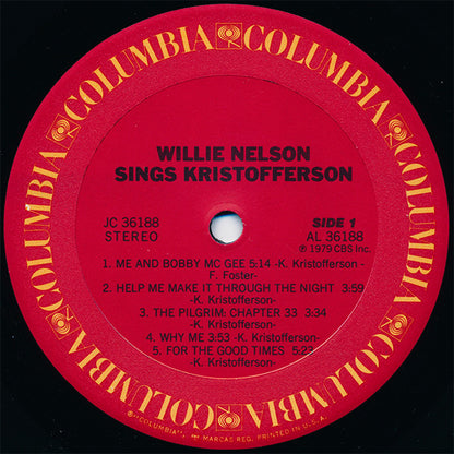 Willie Nelson : Willie Nelson Sings Kristofferson (LP, Album, Pit)