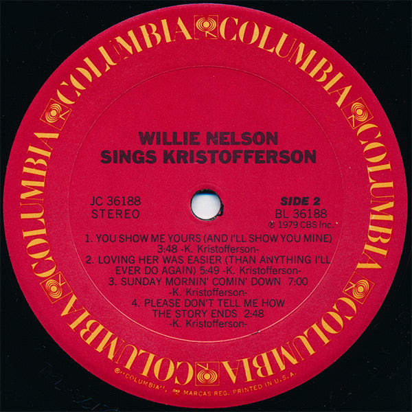 Willie Nelson : Willie Nelson Sings Kristofferson (LP, Album, Pit)