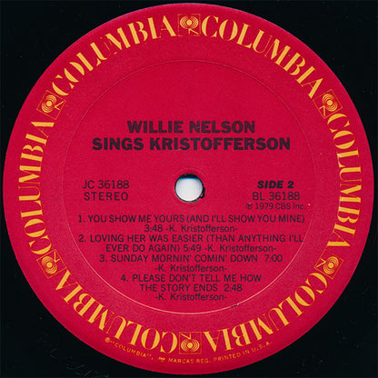 Willie Nelson : Willie Nelson Sings Kristofferson (LP, Album, Pit)