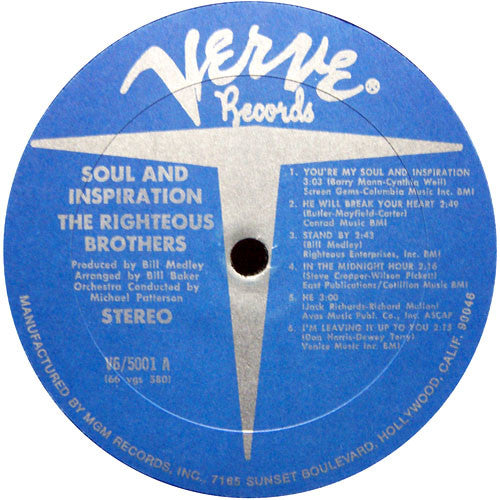 The Righteous Brothers : Soul & Inspiration (LP, Album, RE)