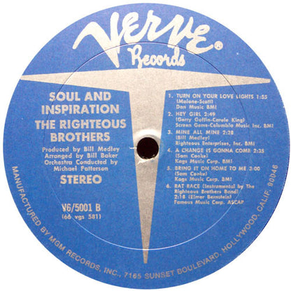 The Righteous Brothers : Soul & Inspiration (LP, Album, RE)