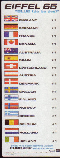 Eiffel 65 : Blue (Da Ba Dee) (12")