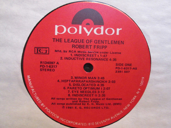 Robert Fripp / The League Of Gentlemen (2) : The League Of Gentlemen (LP, Album, Club)