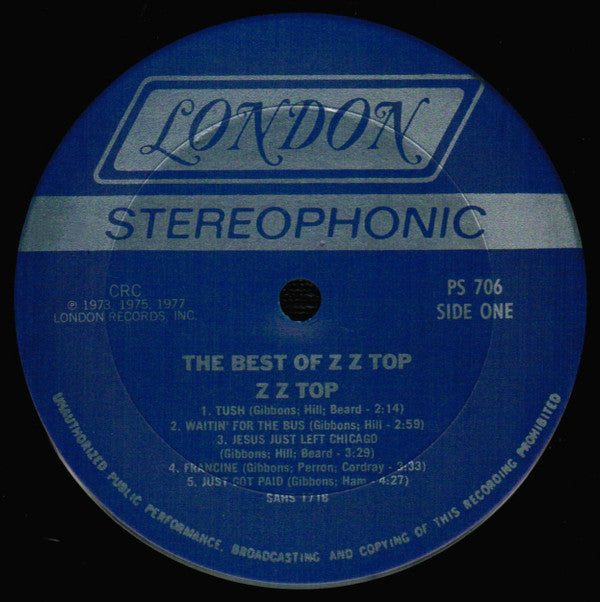 ZZ Top : The Best Of ZZ Top (LP, Comp, Club, CRC)