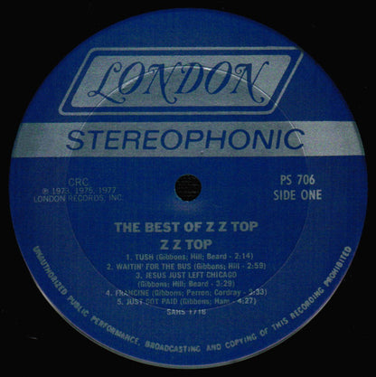 ZZ Top : The Best Of ZZ Top (LP, Comp, Club, CRC)