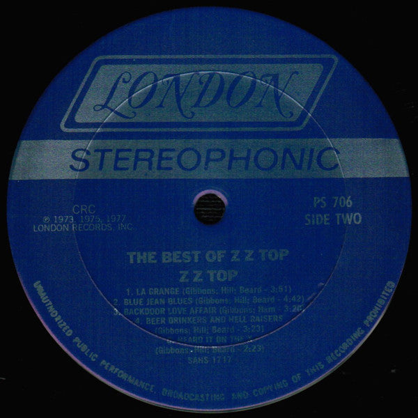 ZZ Top : The Best Of ZZ Top (LP, Comp, Club, CRC)