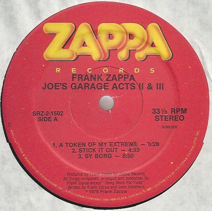Frank Zappa : Joe's Garage Acts II & III (2xLP, Album, 53 )