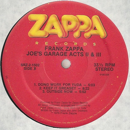 Frank Zappa : Joe's Garage Acts II & III (2xLP, Album, 53 )
