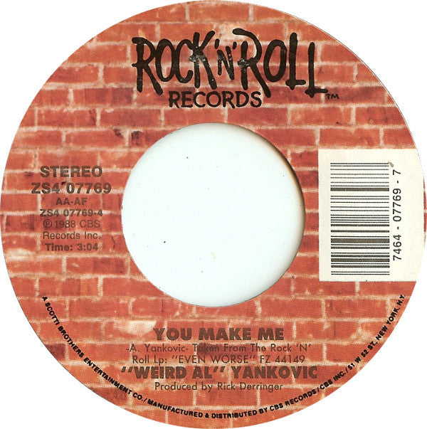"Weird Al" Yankovic : Fat (7", Single, Styrene, Car)