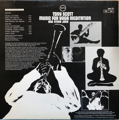 Tony Scott (2) : Music For Yoga Meditation And Other Joys (LP, Album, RE)